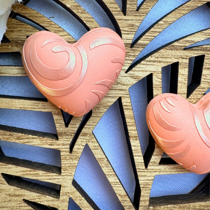 Cercei Peachy Puffy Heart portocalii eleganți [2]