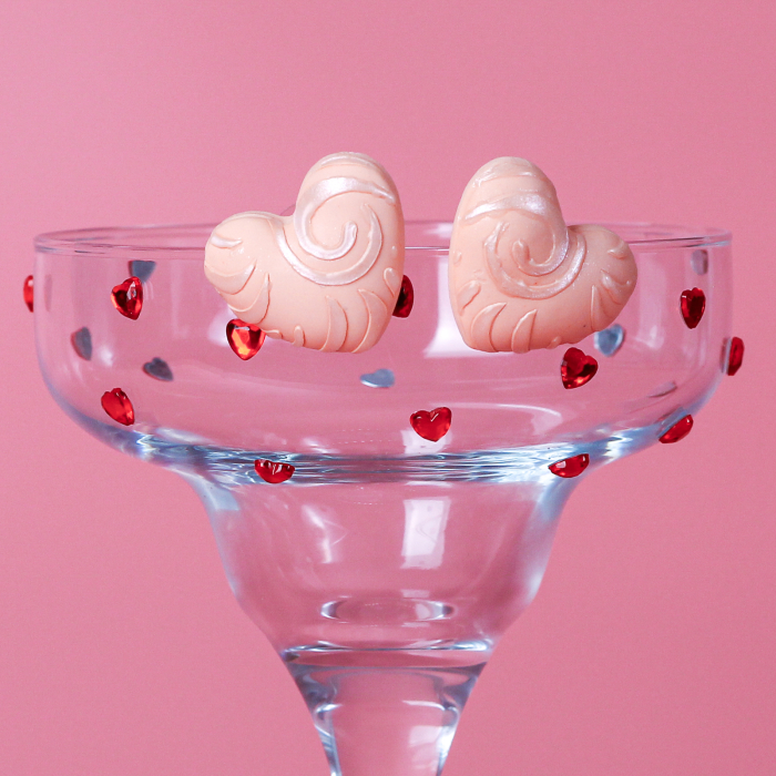 Cercei Peachy Puffy Heart portocalii eleganți [3]
