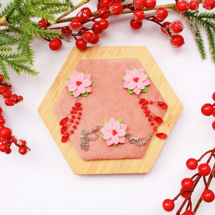 Cercei Petals of Joy cu flori roz [5]