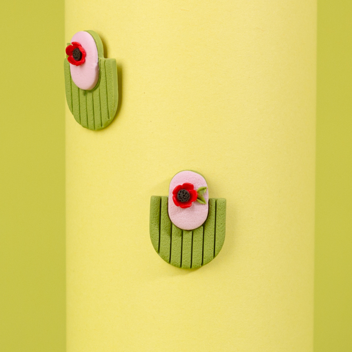 Cercei cu accente florale verzi [2]