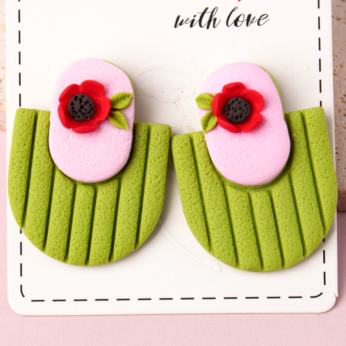 Cercei cu accente florale verzi [3]