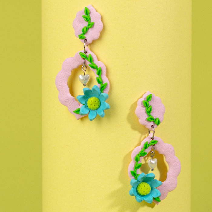 Cercei Pinkoise roz statement cu design sofisticat [2]