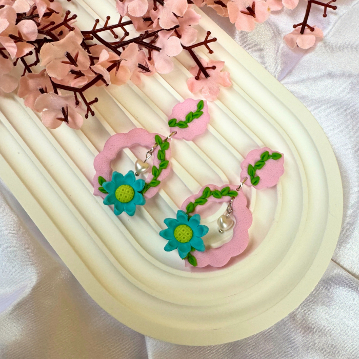 Cercei Pinkoise roz statement cu design sofisticat [2]