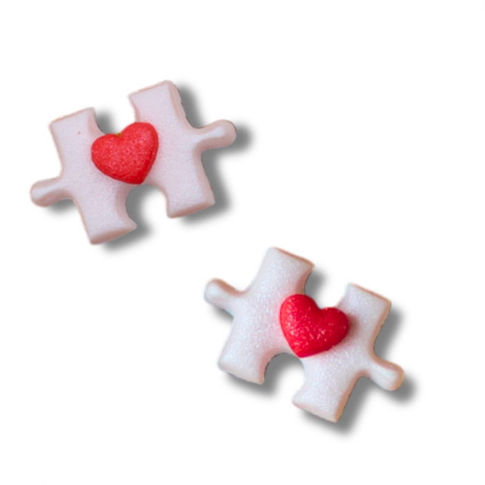 Cercei Puzzle albi cu detalii elegante [4]