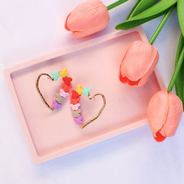 Cercei Rainbow Butterflies multicolori cu fluturași [4]