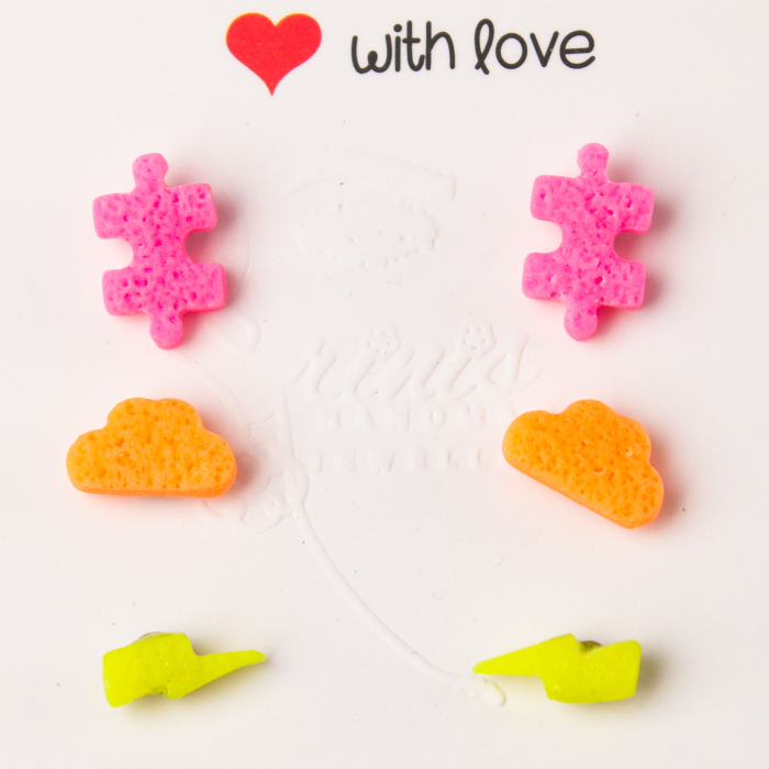 Cercei fosforescenți multicolori design electric [2]