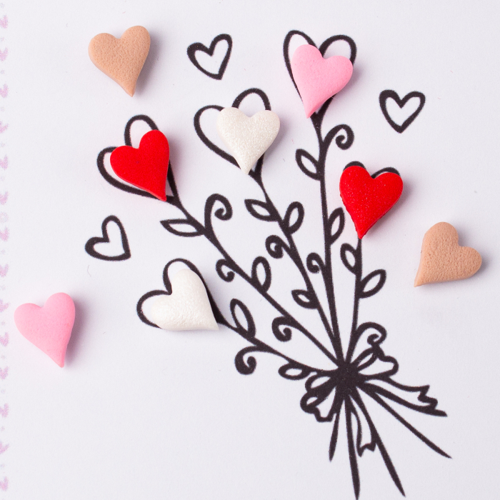 Cercei cu inimi multicolore jucause stud [2]