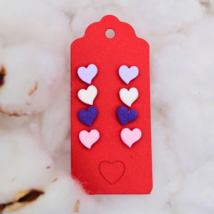 Cercei inimi vesele multicolore pin plastic [2]
