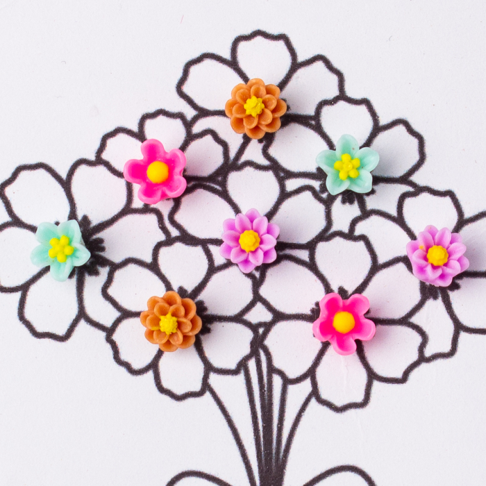 Cercei Primăvară multicolori în formă de floare [2]