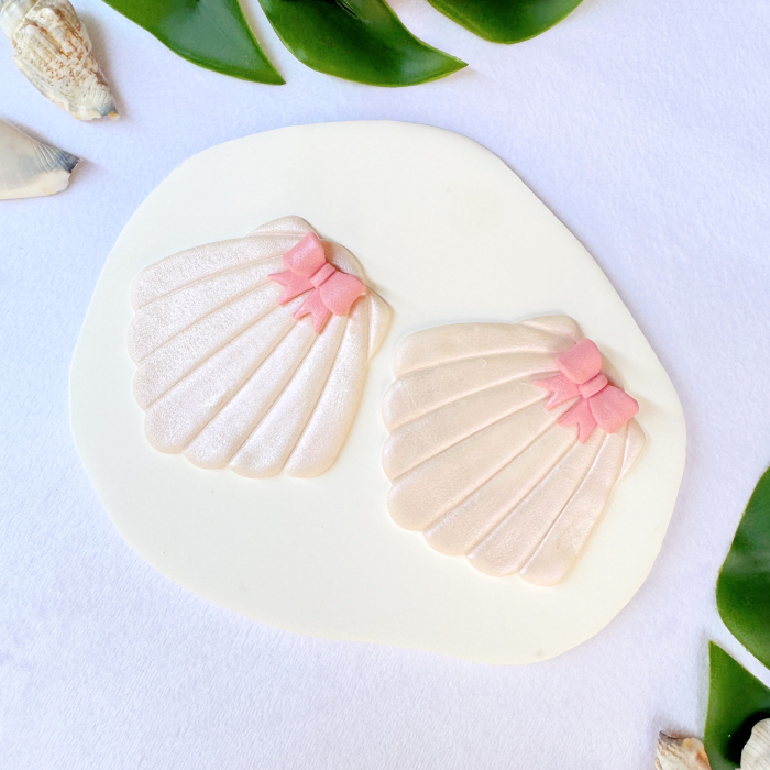 Cercei cu scoici albe și fundiță roz [3]