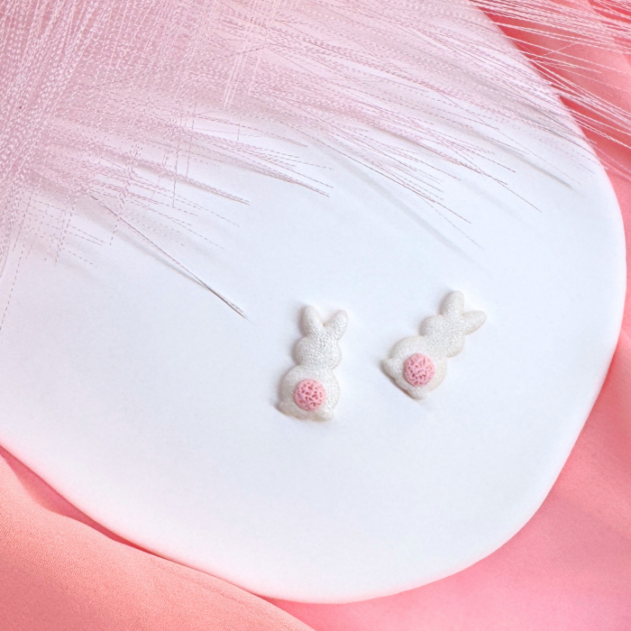 Cercei Shiny Bunny albi cu iepuraș [2]
