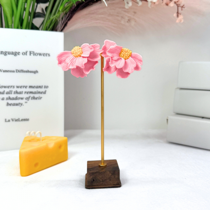 Cercei Sienna Rose cu floare roz [3]