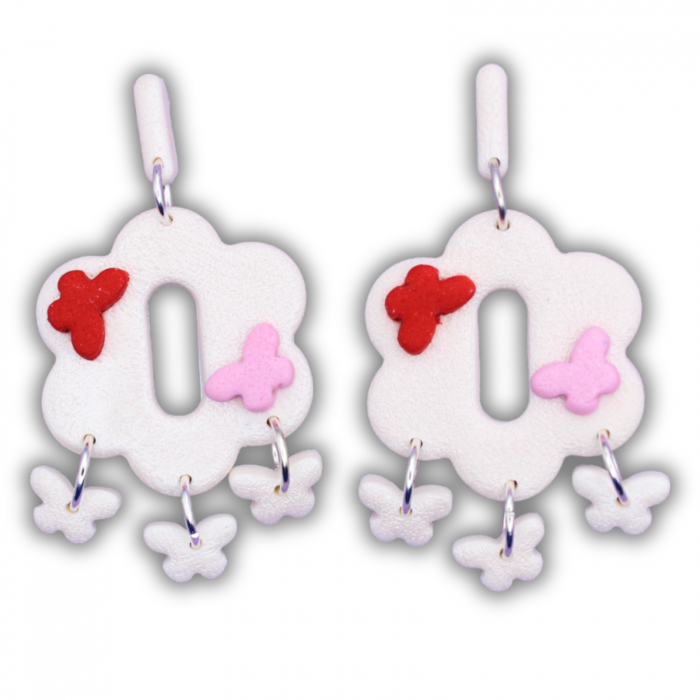 Cercei Sleeping Butterflies cu fluturi albi [3]
