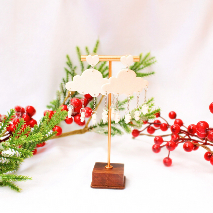 Cercei Snowy Weather cu design de nor pufos [3]
