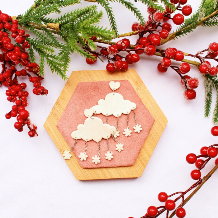 Cercei Snowy Weather cu design de nor pufos [2]