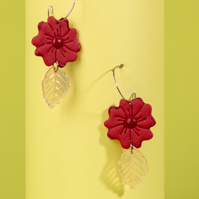 Cercei Sparkling Flower visinii cu floare mare [2]