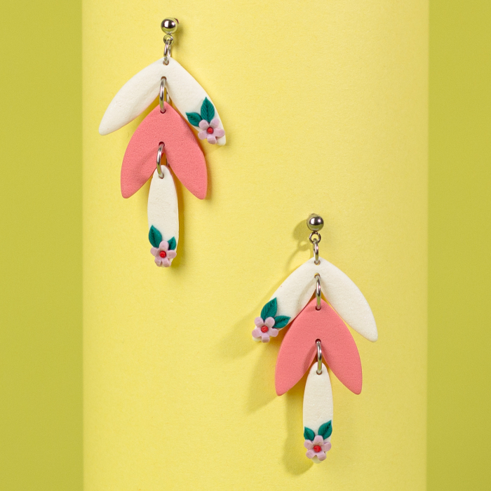 Cercei Srena roz cu design elegant [2]