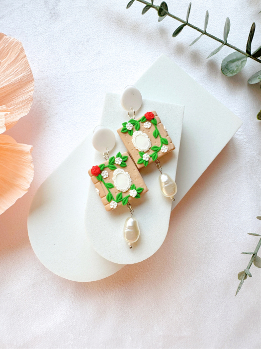 Cercei Storytale Book crem, design boem [2]
