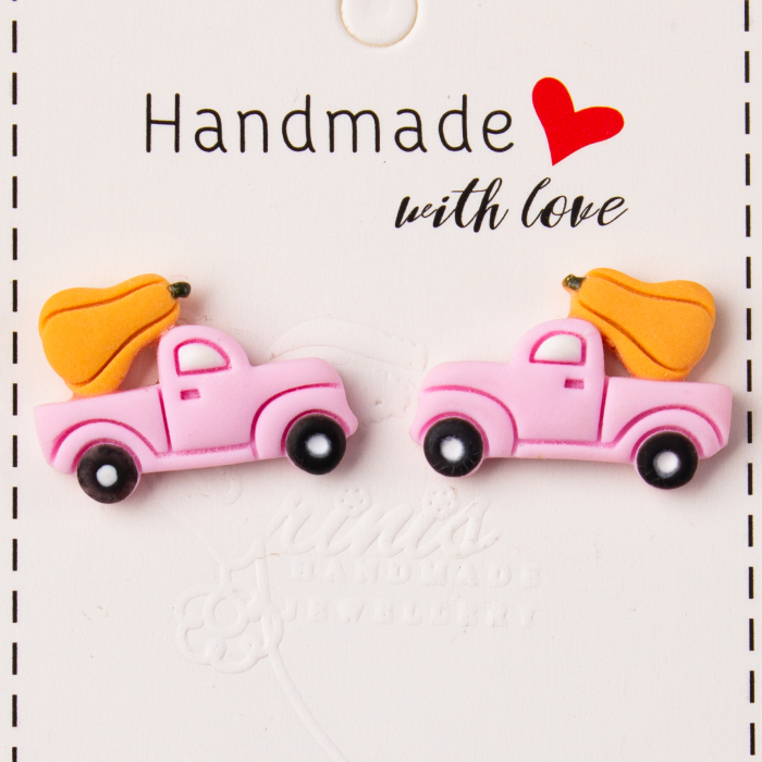 Cercei jucăuși în formă de dubiță roz [2]