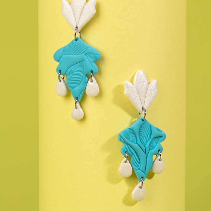 Cercei Turquoise lungi cu accente de turcoaz [2]