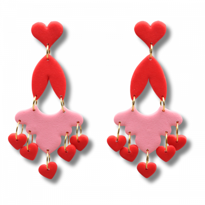 Cercei rosii Valentine Hearts [4]