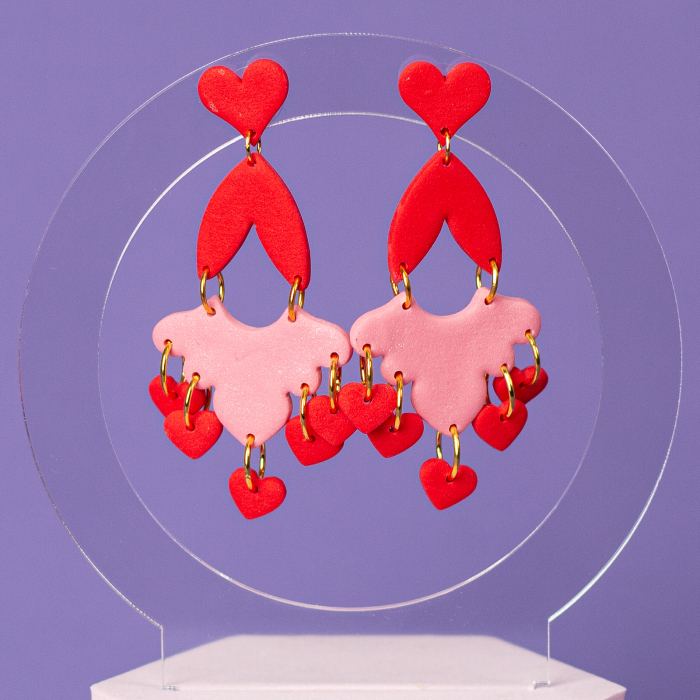 Cercei rosii Valentine Hearts [3]