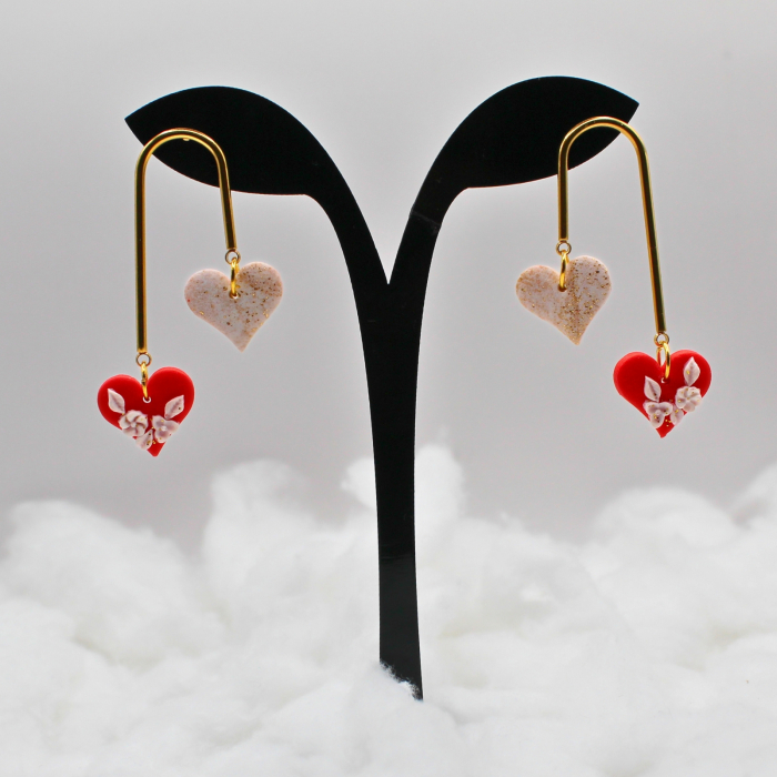 Cercei roșii Valentine's Elegance pentru primăvară [4]
