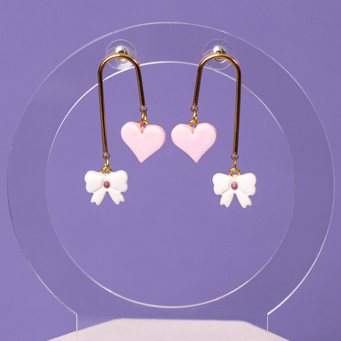 Cercei Valentine's Elegance lungi roz [2]