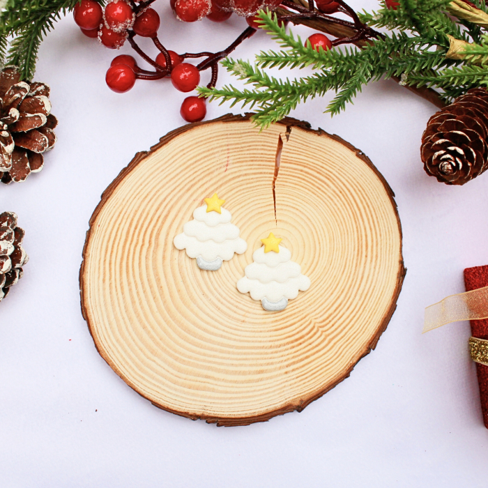 Cercei White Christmas Tree eleganți de Crăciun [3]