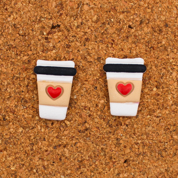 Cercei White Cup cu design cafea albă [3]