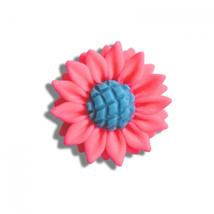 Inel Fluorescent Roz cu Design Floral [8]