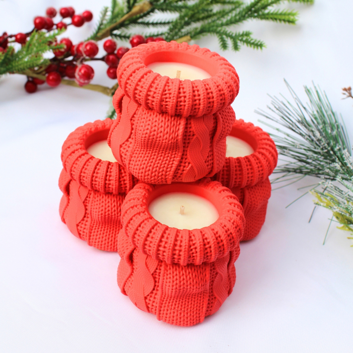 Lumanare Cozy Wine rosie cu design festivas [2]