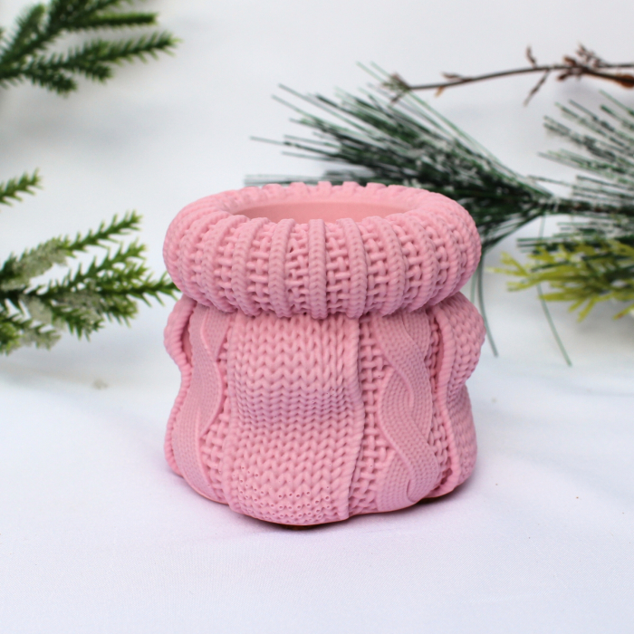 Lumanare Cozy Wine Roz in recipient handmade [5]