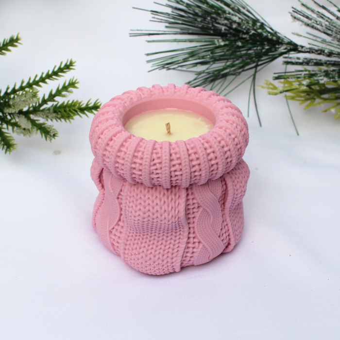 Lumanare Cozy Wine Roz in recipient handmade [4]