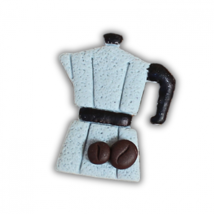 Broșă Coffee Lover gri cu detalii artizanale [6]