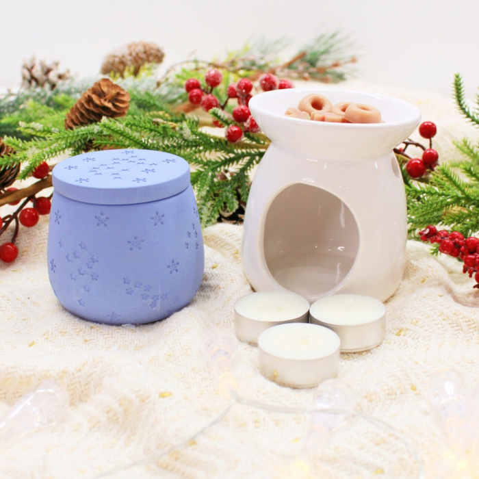 Wax Melts Ginger Doughnut în recipient elegant din ciment [3]