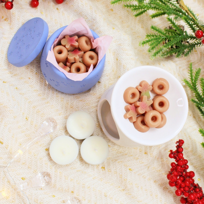 Wax Melts Ginger Doughnut în recipient elegant din ciment [2]