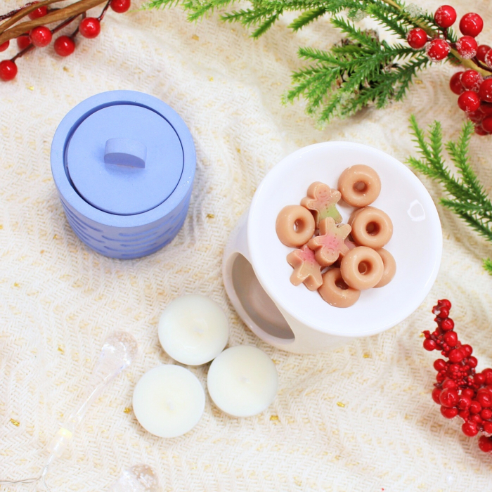 Set cadou aromat cu wax melts, suport ciment [2]