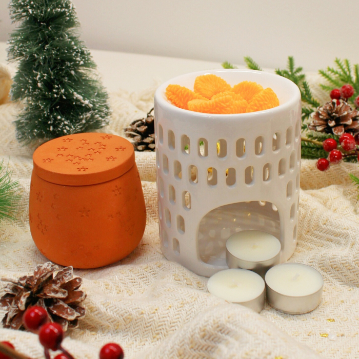 Set de wax melts Orange Slice cu recipient cement [4]