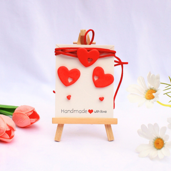 Set Love Story cu cercei inimă roșii [2]