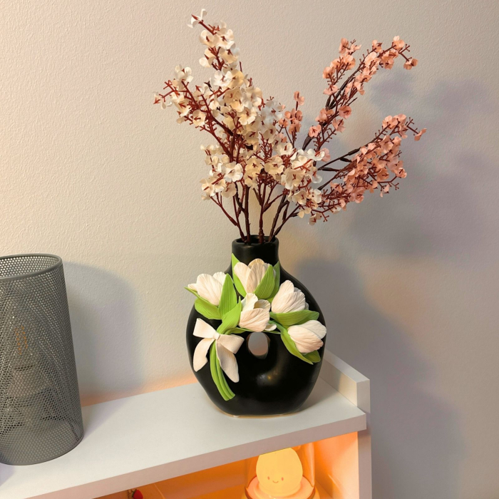 Vaza - Neagra cu Lalele Albe [6]