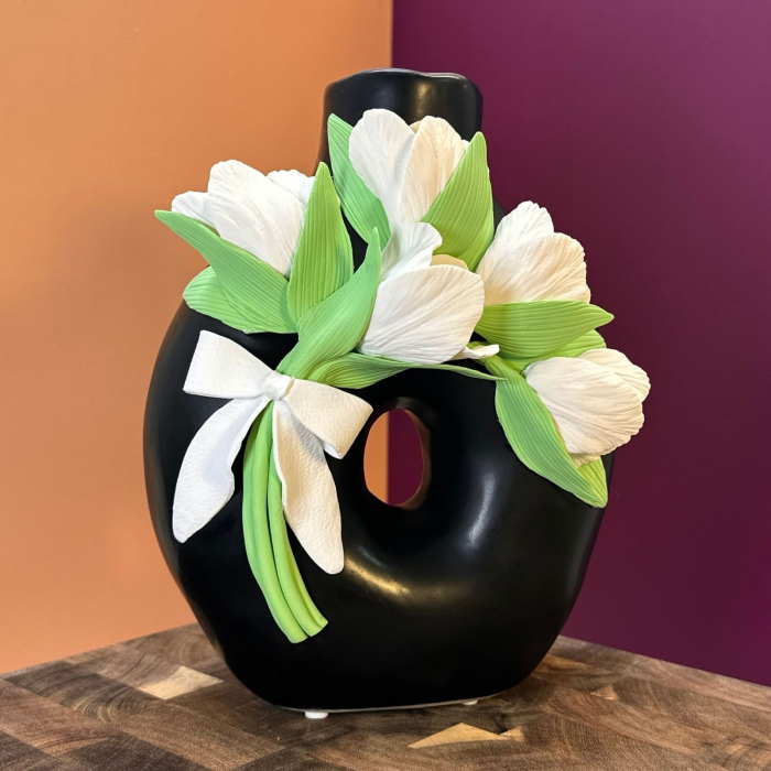 Vaza - Neagra cu Lalele Albe [3]