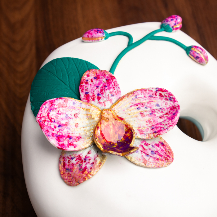 Vaza pictata manual - Orhidee Pistruiata [2]