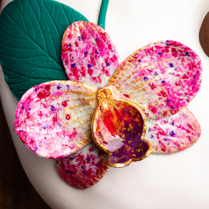 Vaza pictata manual - Orhidee Pistruiata [3]