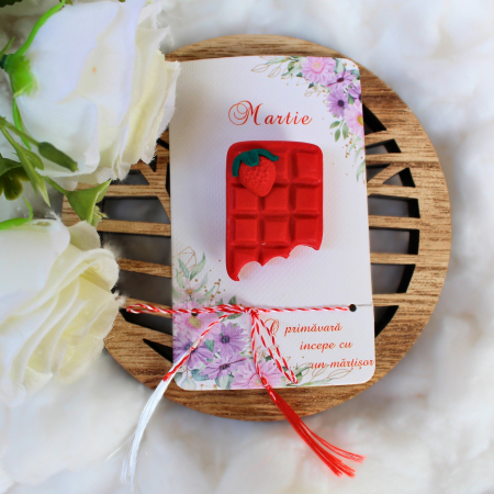 BROSE - Broșă decorată cu design de ciocolată şi căpșuni