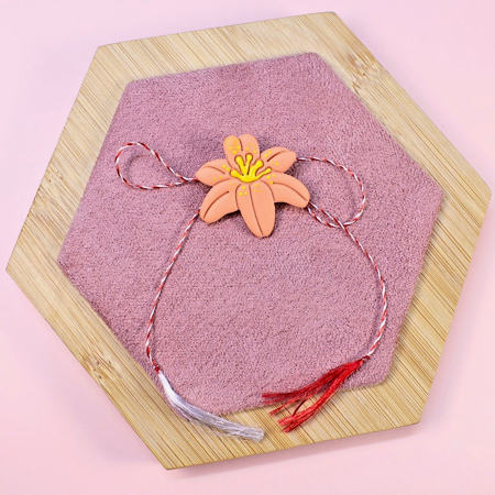 BROSE - Broșă crin portocalie elegantă