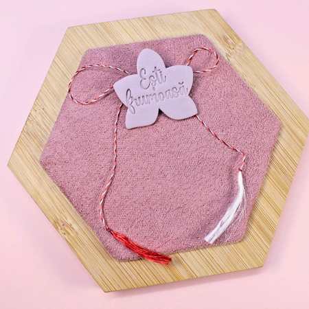 BROSE - Broșă delicată formă floare gri