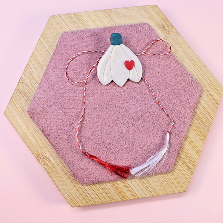 BROSE - Brosa Ghiocel alb, model primăvaratic