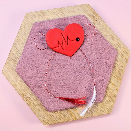 Passion for Red - Broșă Life Heart roșu cu detalii unice