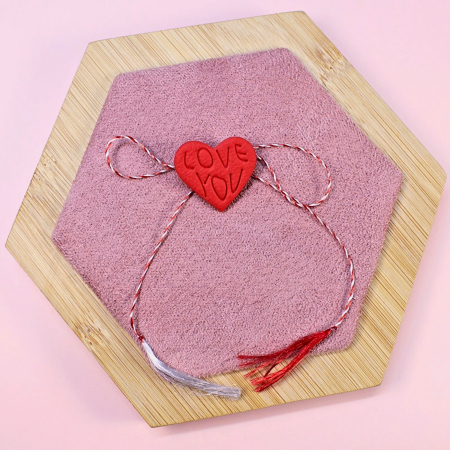 BROSE - Brosa roșie inima Love You cu mesaj subtil